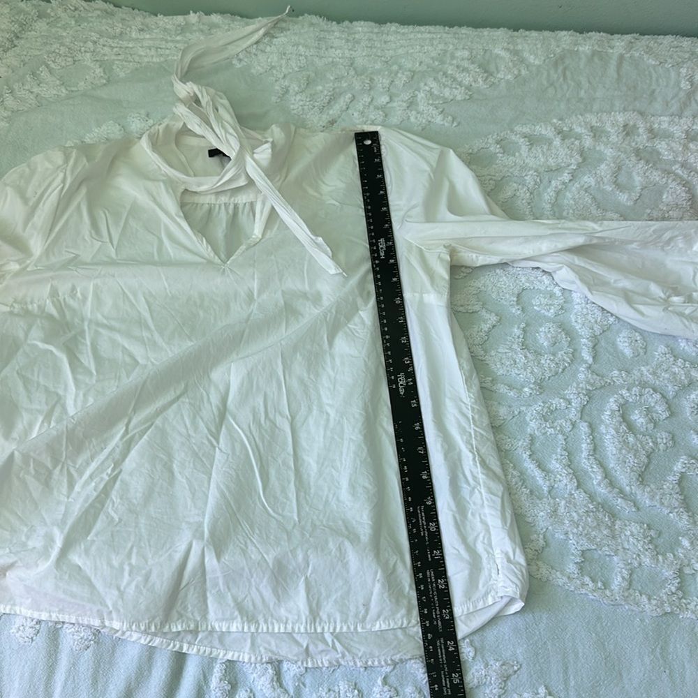 J.Crew 100% Cotton Tie Neck Top - Picture 5 of 5